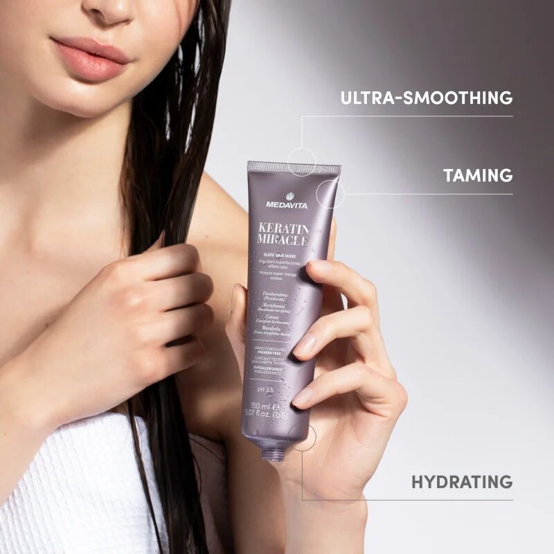 Medavita Keratin Miracle Keratin Miracle Sleek Hair Kit set cadou pentru netezirea parului