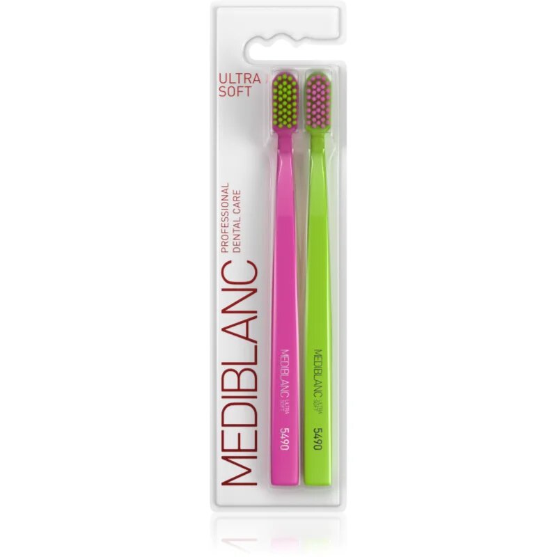 MEDIBLANC 5490 Ultra Soft periuțe de dinți ultra moale Pink Green 2 buc