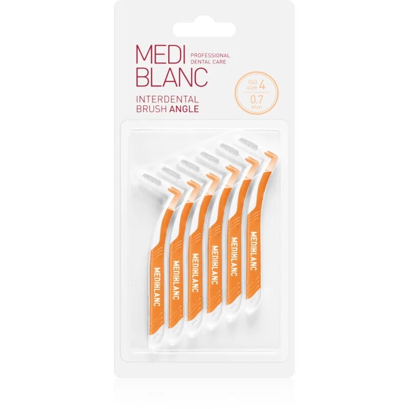 MEDIBLANC Interdental Pick-brush Angle perie interdentara 6 bucati 07 mm Yellow 6 buc