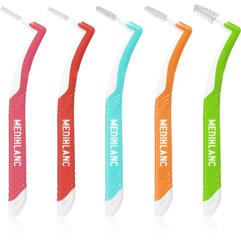 MEDIBLANC Interdental Pick-brush Angle perie interdentara 9 bucati Mix kit 5 buc