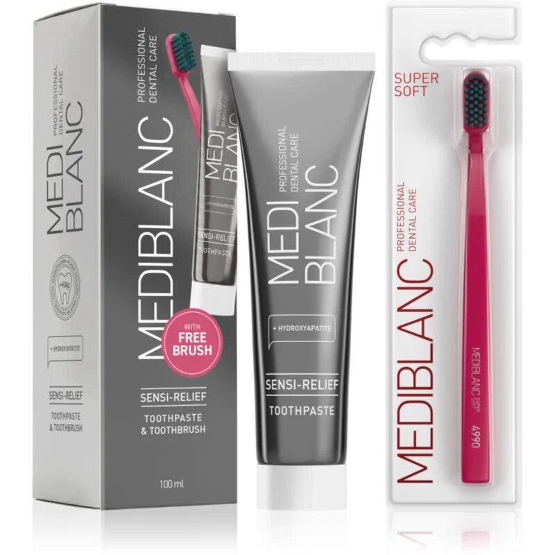 MEDIBLANC Set TP Sensi 100ml + TB Super Soft Pink Single set pentru îngrijirea dentară