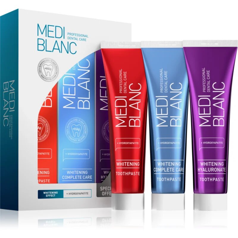 MEDIBLANC Whitening Toothpastes Set set cu efect de albire 3x100 ml