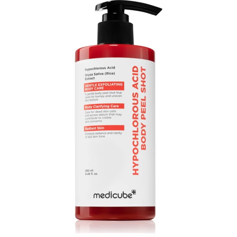 Medicube Hypochlorous Acid Body Peel Shot exfoliant pentru corp cu efect de iluminare cu efect calmant 280 ml