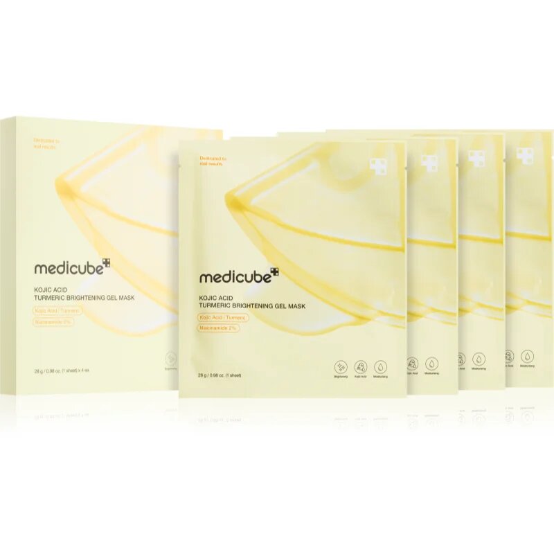 Kojic Acid Turmeric Brightening Gel Mask masca de hidratare si luminozitate cu textura de gel 4 buc