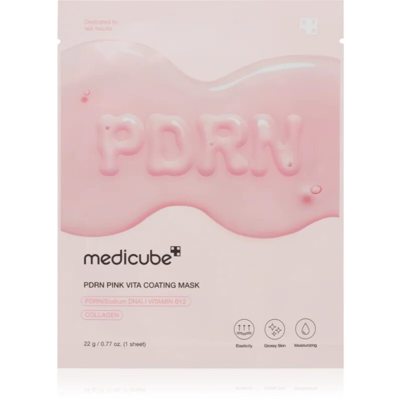 PDRN Pink Vita Coating Mask mască textilă cu efect antirid cu efect iluminator 22 g