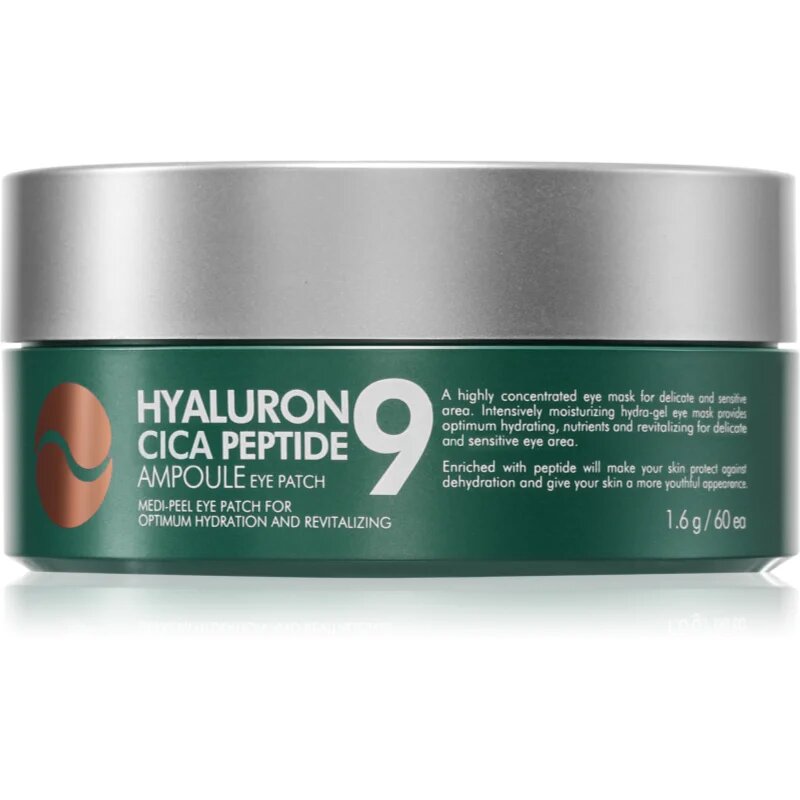MEDIPEEL+ Hyaluron Cica Peptide 9 Ampoule Eye Patches patch-uri pentru ochi cu efect calmant 60 buc