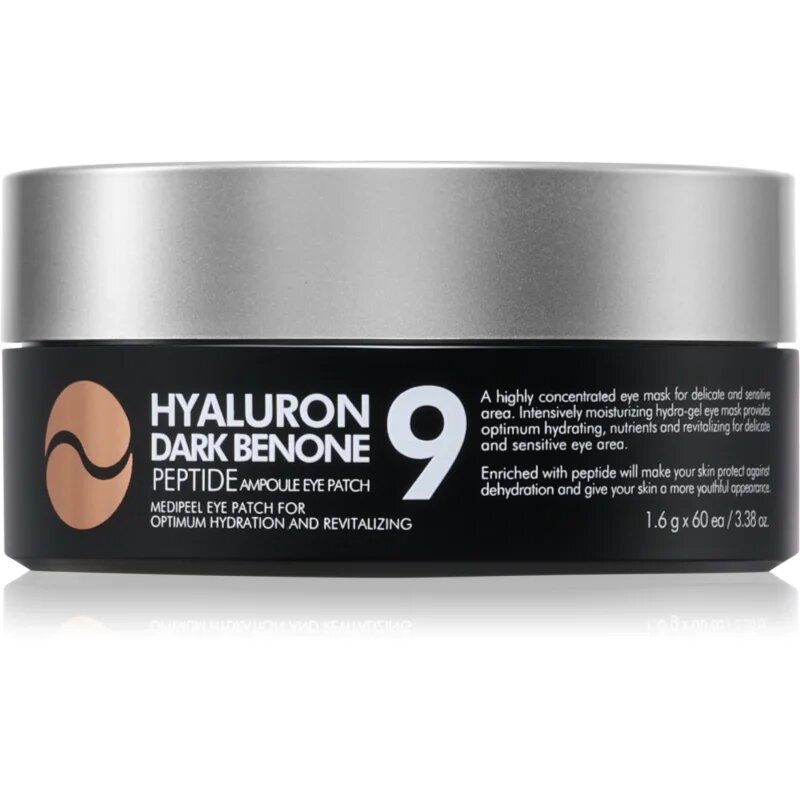 MEDIPEEL+ Hyaluron Dark Benone Peptide 9 Ampoule pernuțe din hidrogel impotriva pungilor de sub ochi 60 buc