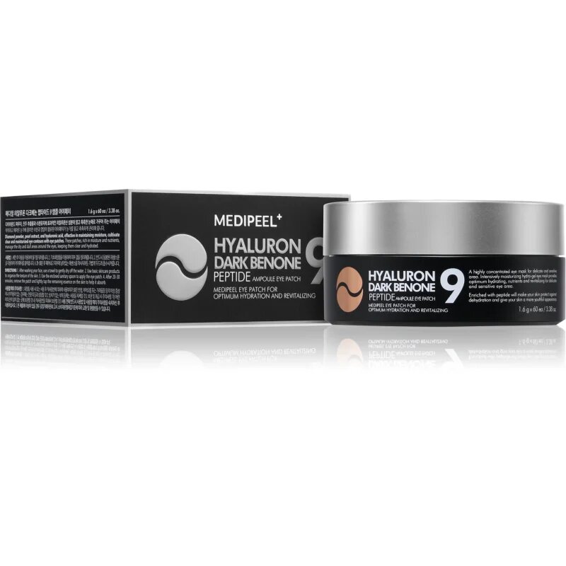 MEDIPEEL+ Hyaluron Dark Benone Peptide 9 Ampoule pernuțe din hidrogel impotriva pungilor de sub ochi 60 buc