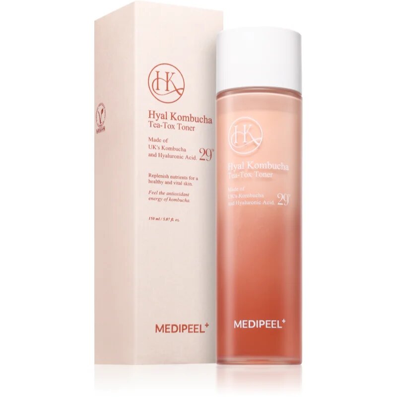 MEDIPEEL+ Toner Hyal Kombucha Tea Tox Toner tonic pentru curatare cu acid hialuronic 150 ml