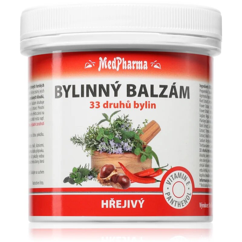 MedPharma Bylinný balzám hřejivý balsam natural pentru mușchi articulații și tendoane 250 ml