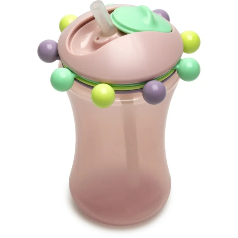 Abacus Straw Sippy Cup ceasca cu pai Pink 1 buc
