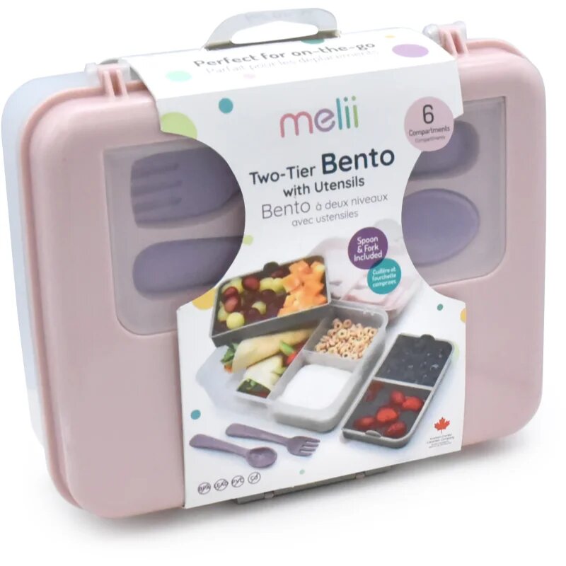 Bento Box caserolă de mâncare Pink Purple Gray 1446 ml
