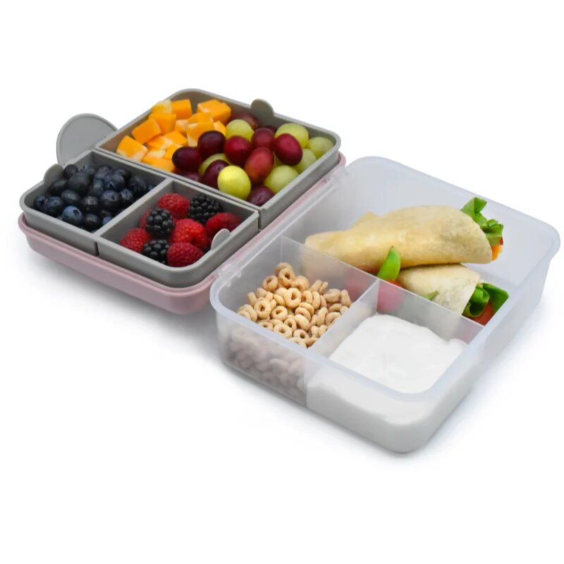 Melii Bento Box caserolă de mâncare Pink Purple Gray 1446 ml