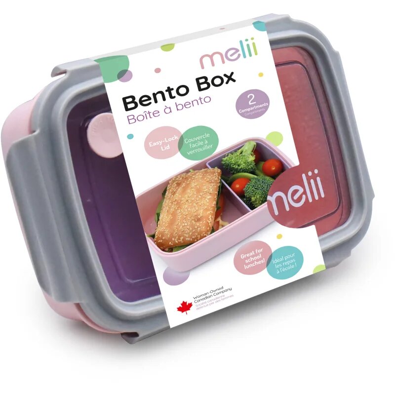 Melii Bento Box caserolă de mâncare Pink Purple Gray 880 ml