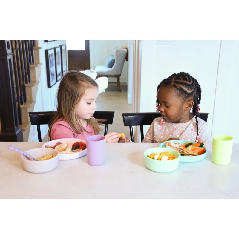 Melii Feeding Set serviciu de masă Pink Purple Grey 3 buc