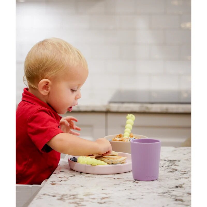 Melii Feeding Set serviciu de masă Pink Purple Grey 3 buc