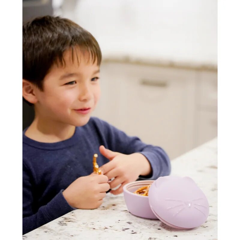 Melii Silicone Bowl with Lid caserolă de mâncare Cat 350 ml