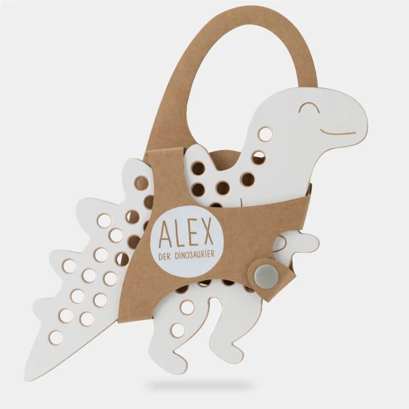 Milin Big Wooden Lacing Toy Dinosaur Alex jucărie cu activități 22 cm x 15 cm x 07 cm 1 buc