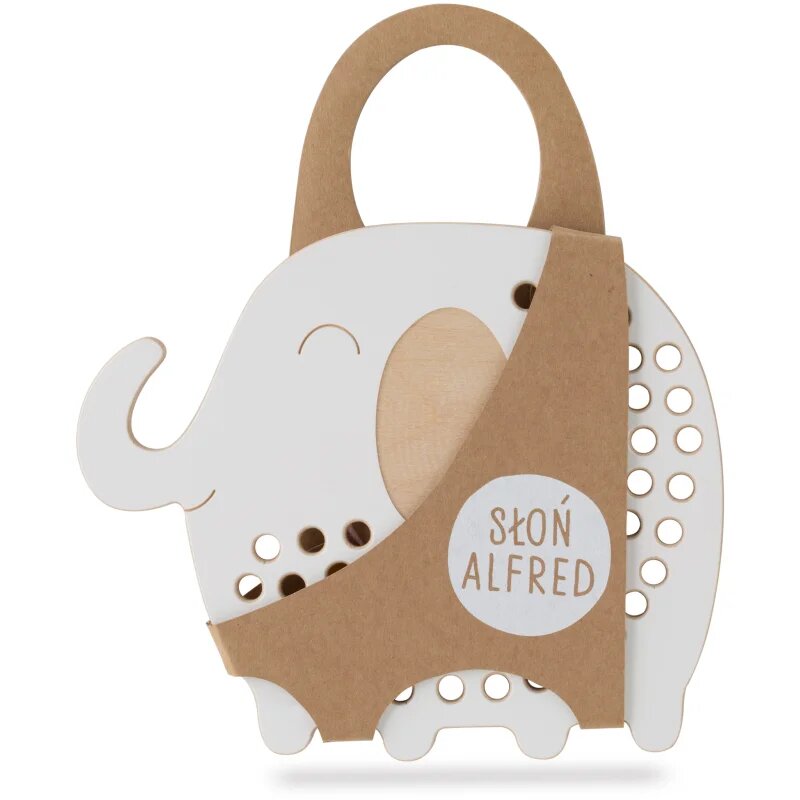 Milin Big Wooden Lacing Toy Elephant Oliver jucărie cu activități 195 cm x 16 cm x 07 cm 1 buc