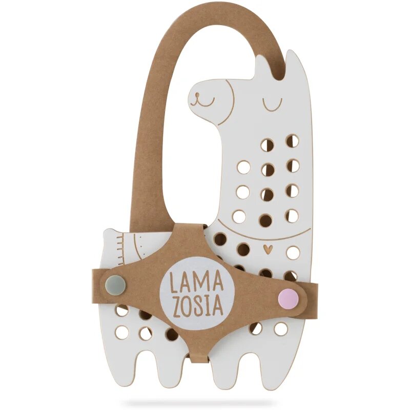 Milin Big Wooden Lacing Toy Lama Lily jucărie cu activități 205 cm x 13 cm x 07 cm 1 buc