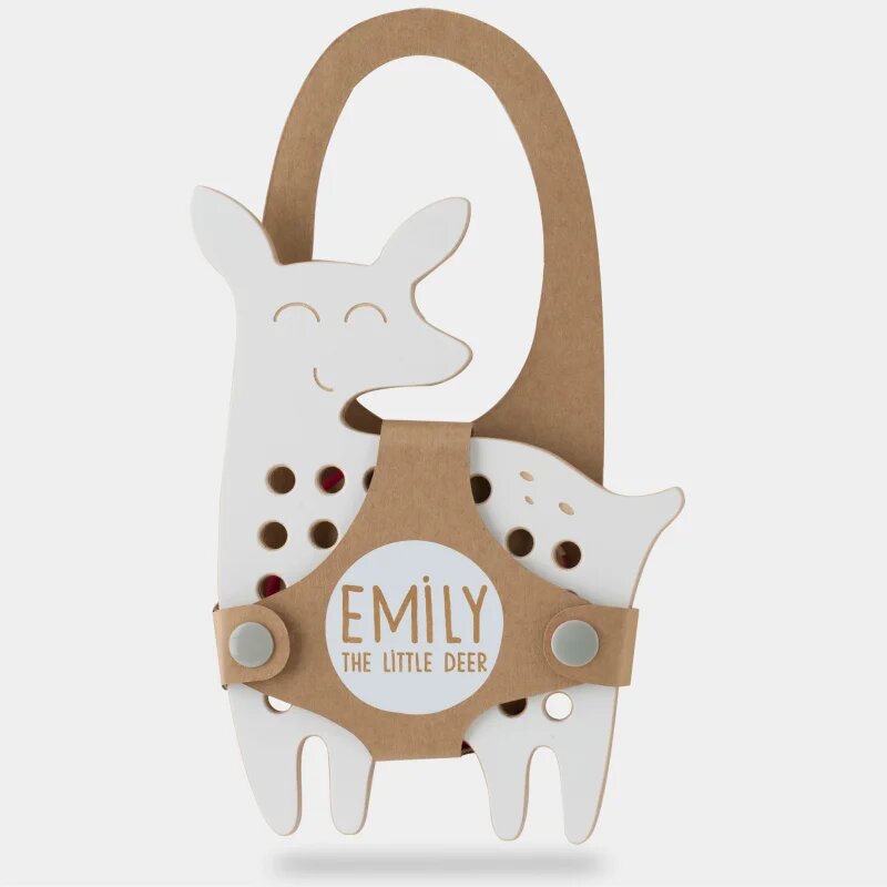 Milin Big Wooden Lacing Toy Little Deer Emily jucărie cu activități 18 cm x 13 cm x 07 cm 1 buc