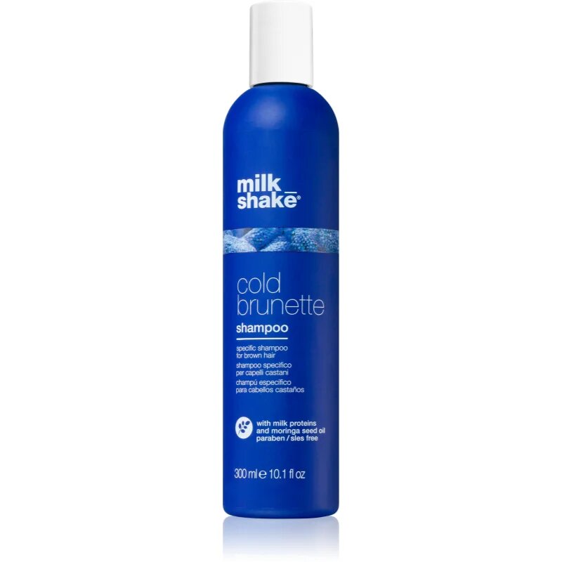 milk_shake® Cold Brunette Shampoo șampon pentru neutralizarea tonurilor de galben pentru nuante de par castaniu 300 ml