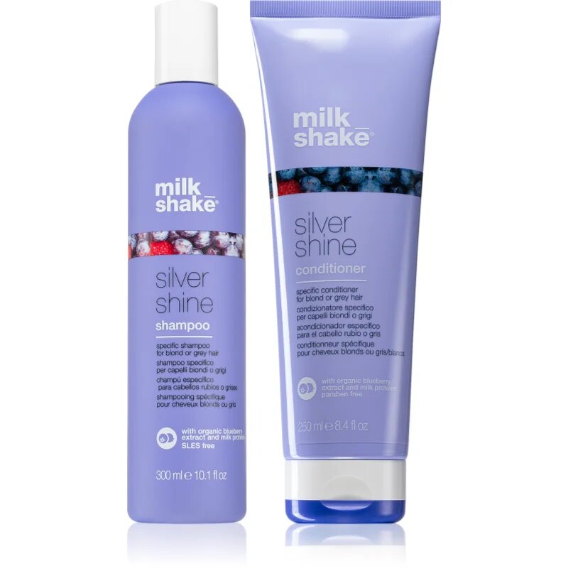 milk_shake® Duo pack Silver Shine sampon si balsam neutralizeaza tonurile de galben