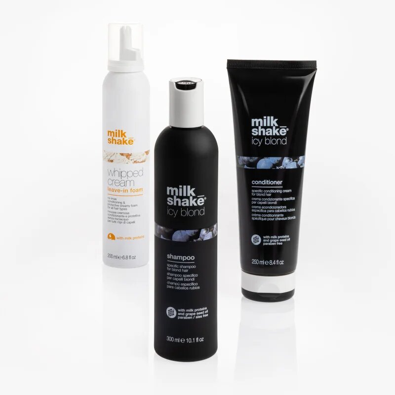 milk_shake® Icy Blond Set set neutralizeaza tonurile de galben