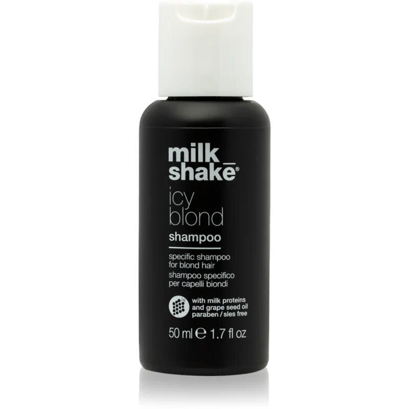 milk_shake® Icy Blond Shampoo șampon pentru neutralizarea tonurilor de galben pentru par blond 50 ml