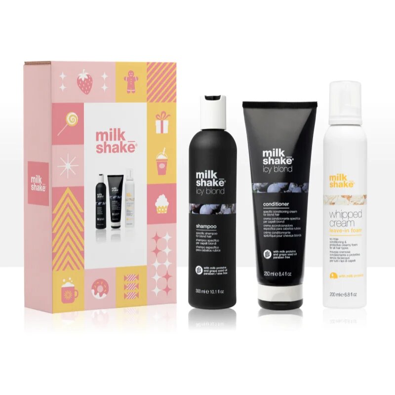 milk_shake® Kit Icy Blond set neutralizeaza tonurile de galben