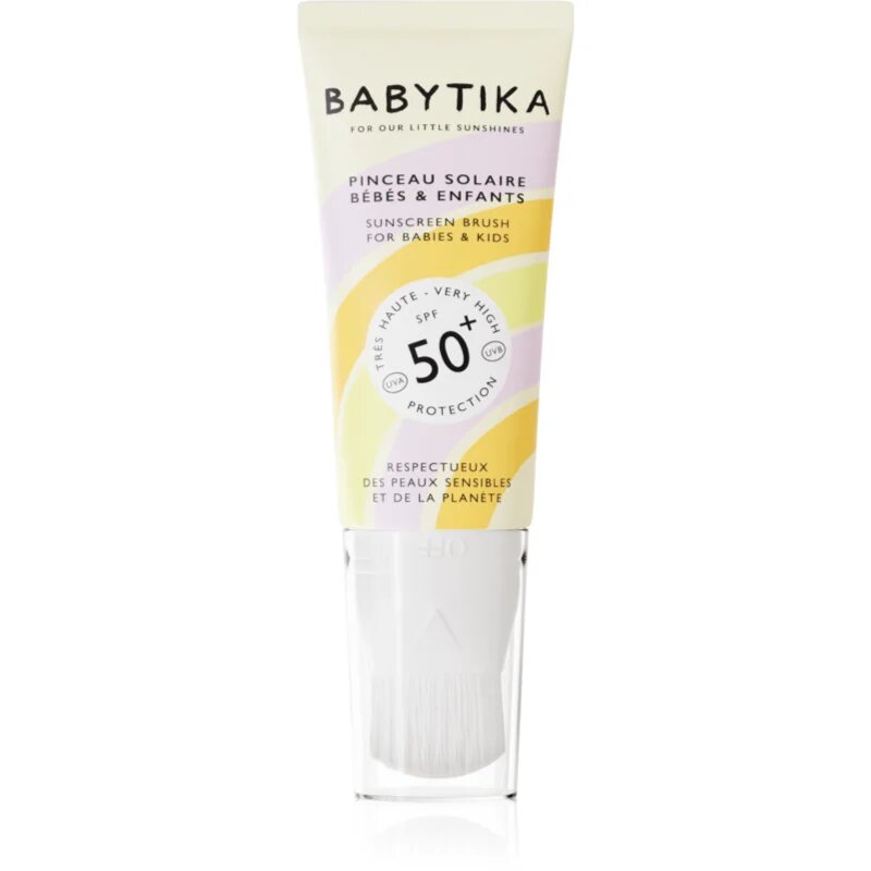 Mimitika Babytika Sunscreen Brush SPF 50+ protectie solara pentru copii cu aplicator SPF 50+ 40 ml