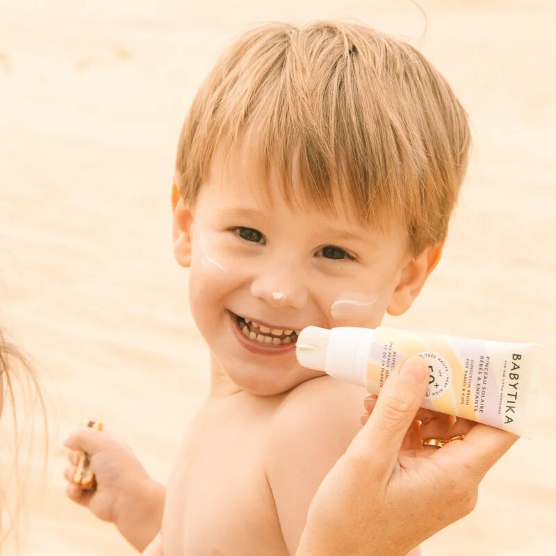 Mimitika Babytika Sunscreen Brush SPF 50+ protectie solara pentru copii cu aplicator SPF 50+ 40 ml