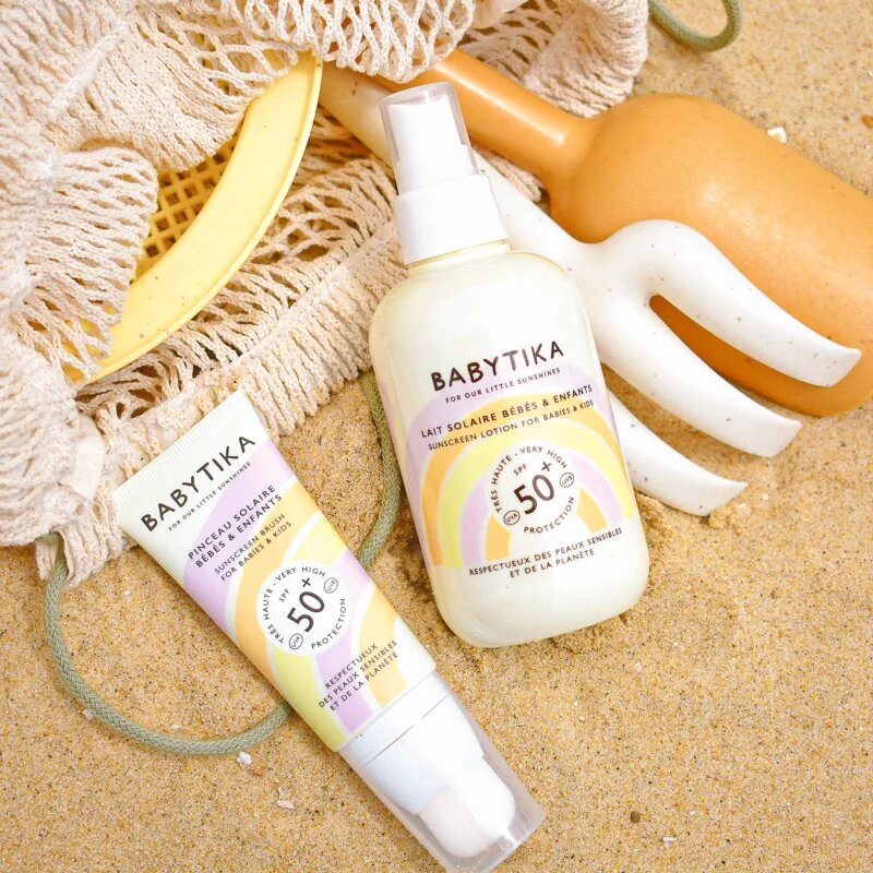 Mimitika Babytika Sunscreen Brush SPF 50+ protectie solara pentru copii cu aplicator SPF 50+ 40 ml