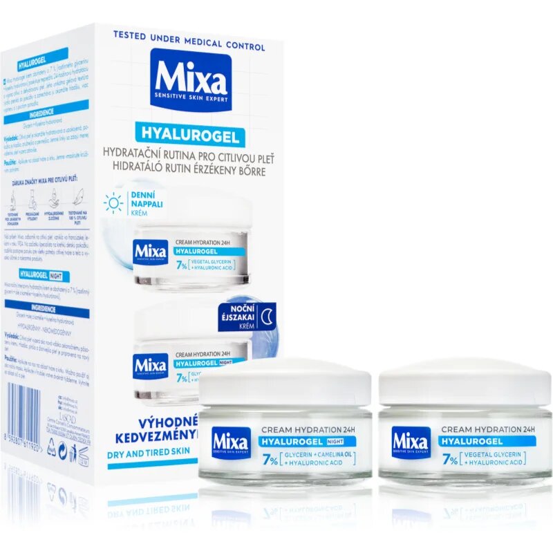 Hyalurogel crema de zi si de noapte cu acid hialuronic 2x50 ml