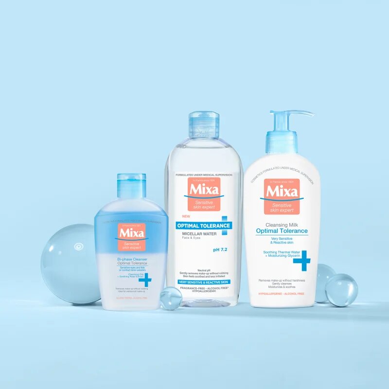 MIXA Optimal Tolerance doua componente demachiant pentru ochi 125 ml