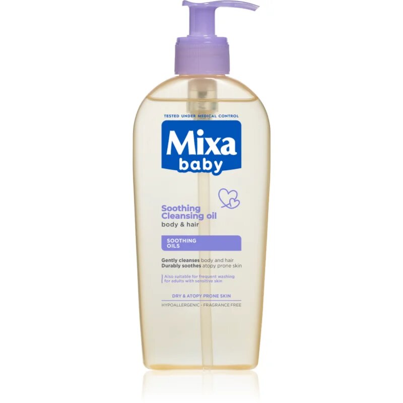 MIXA Panthenol Comfort Ulei de curățare calmantă pentru păr și piele cu o tendință de atopie 250 ml
