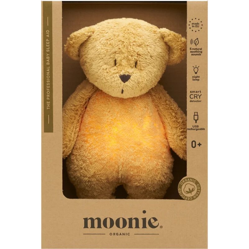 Moonie Bear 2.0 Organic Honey jucărie de adormit cu melodie 1 buc
