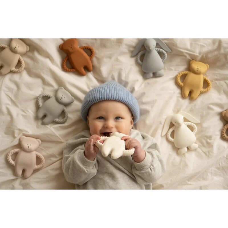 Moonie Natural Teether Grey jucărie pentru dentiție 1 buc