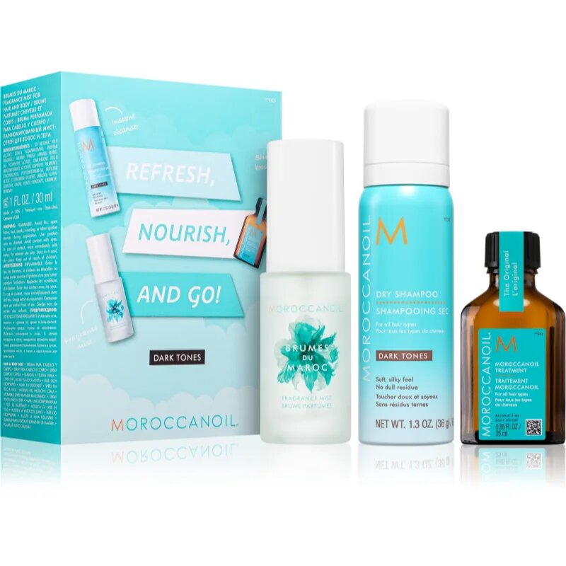 Moroccanoil Refresh Nourish and Go! (Dark Tones) set pentru părul închis la culoare pentru femei