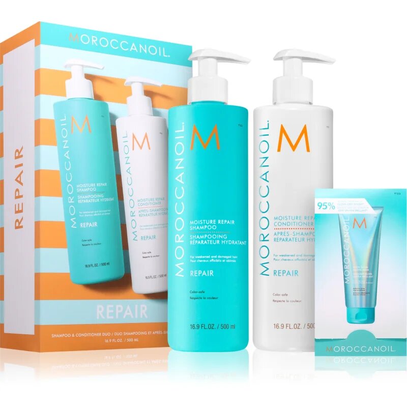 Moroccanoil Repair Shampoo & Conditioner Duo set pentru par degradat sau tratat chimic