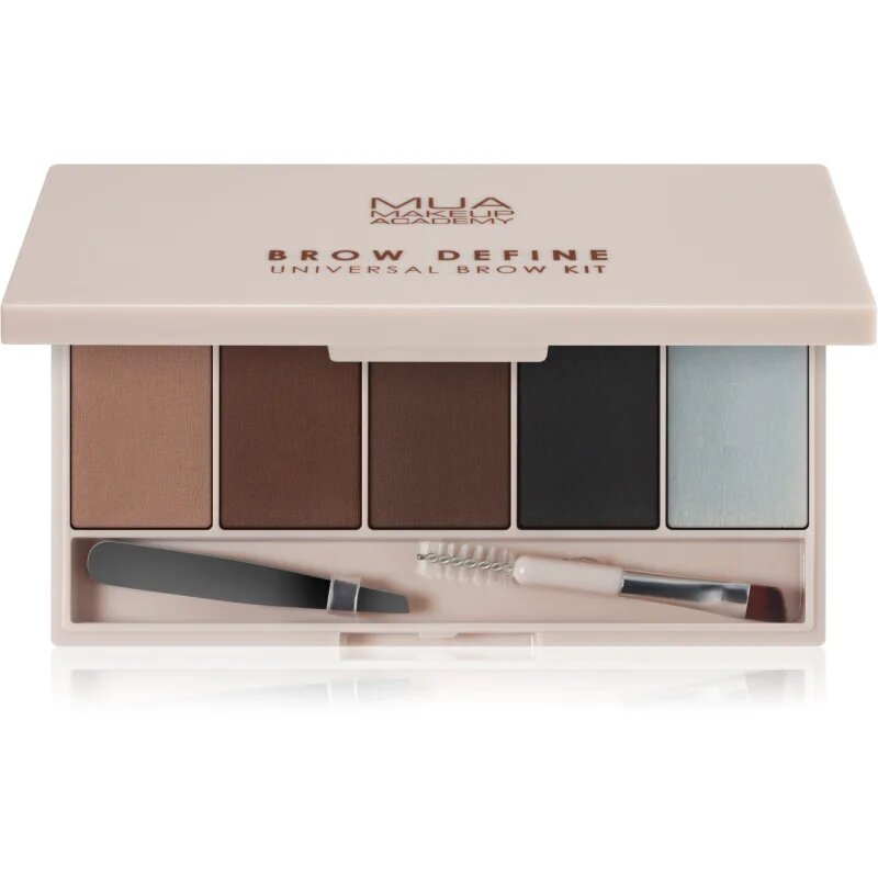 MUA Makeup Academy Brow Define paletă fard pentru sprâncene sub formă de pudră compactă cu aplicator 1 buc