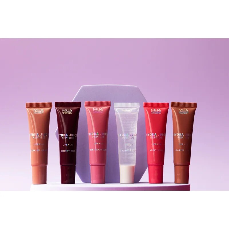 MUA Makeup Academy Hydra Juice Peptide Lip Balm Balsam de buze hidratant pentru stralucire parfum Heartfelt Hun (Honey) 10 ml