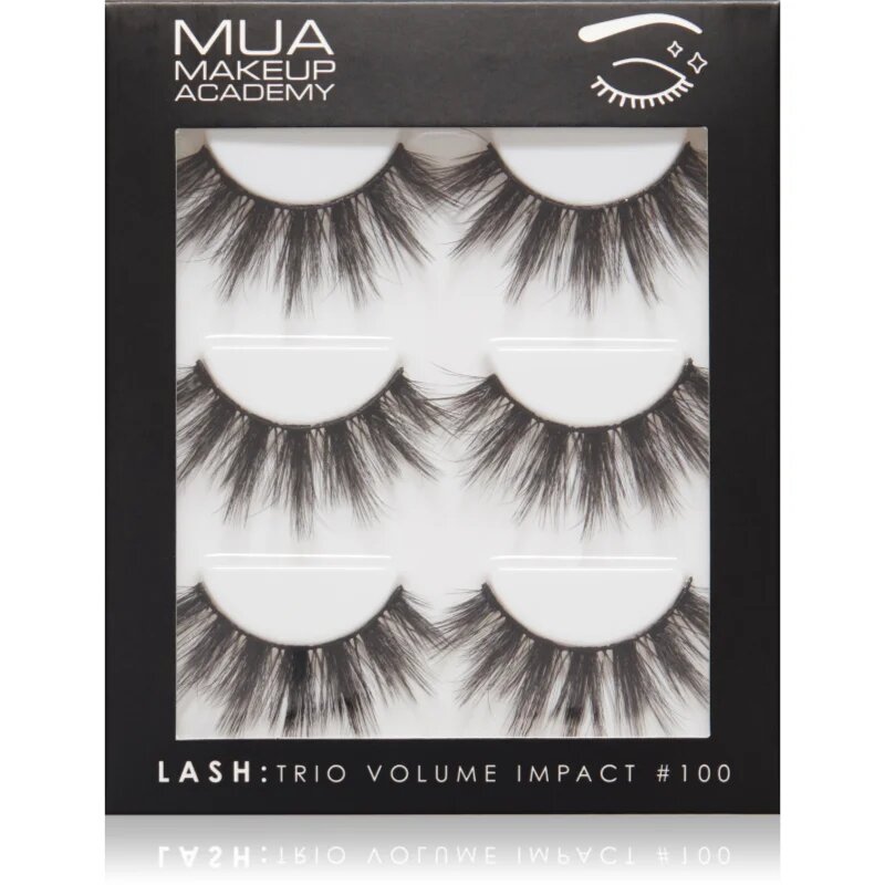 MUA Makeup Academy Lashes Volume Impact gene false tip Volume #100 3x2 buc