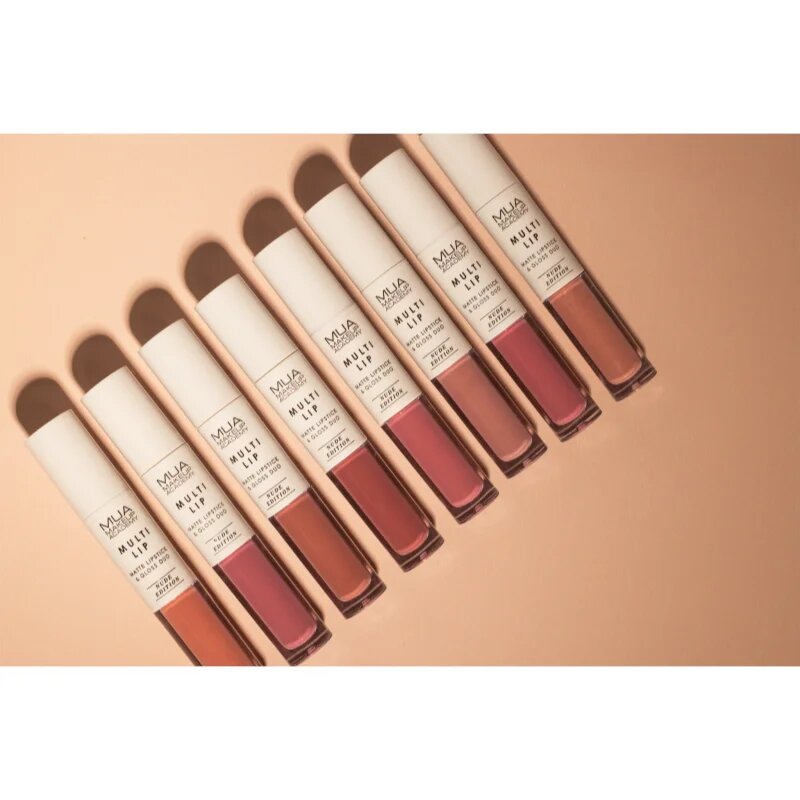MUA Makeup Academy Multi Lip Nude Edition ruj rezistent si luciu de buze. duo culoare Bloom 3.2 g