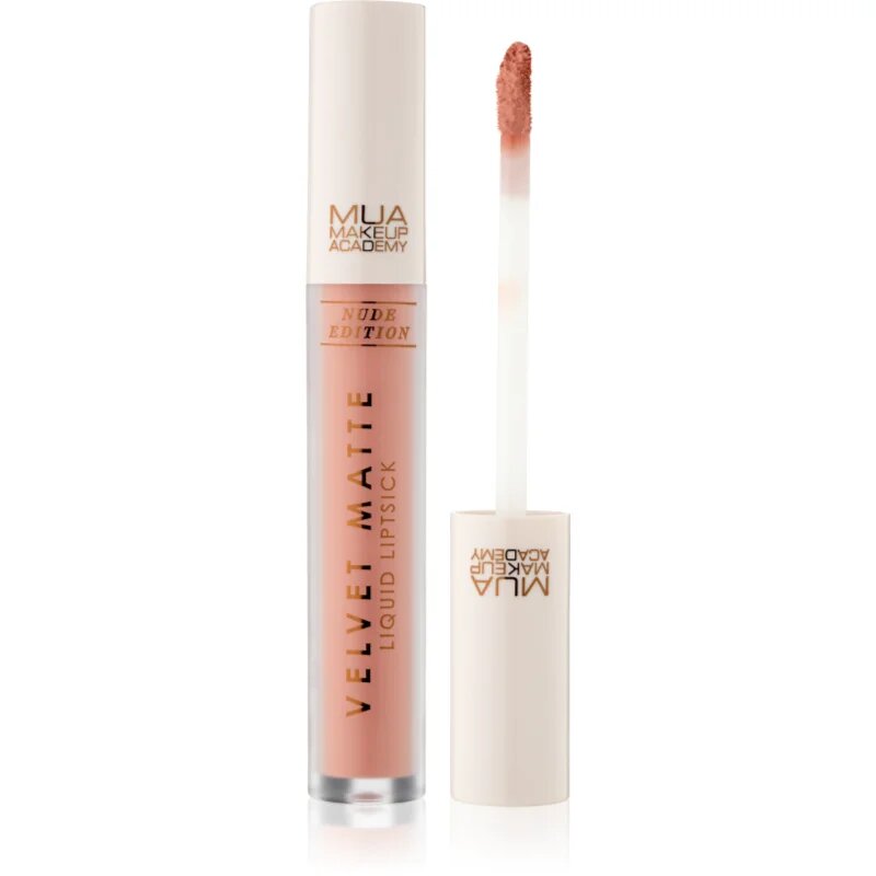 MUA Makeup Academy Velvet Matte Nude Edition ruj lichid mat culoare Mocha 3 ml