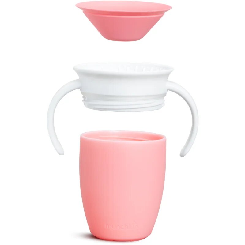 Munchkin Miracle 360° cană pentru antrenament cu mânere Pink 6 m+ 1 buc