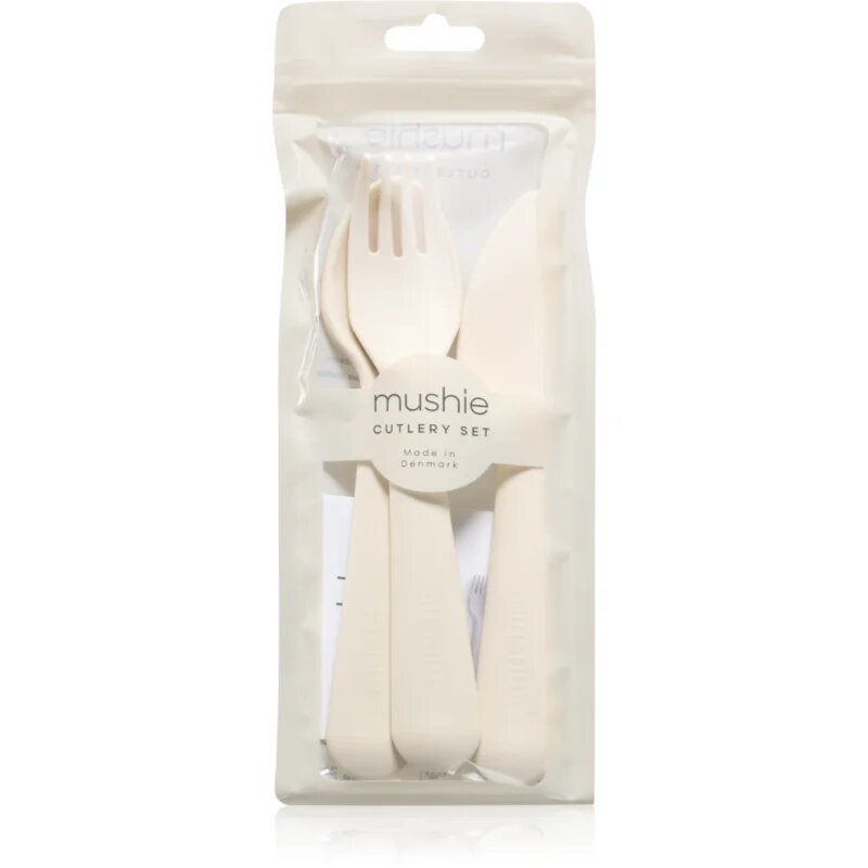 Mushie Cutlery tacâmuri pentru copii 3y+ Ivory 3 buc