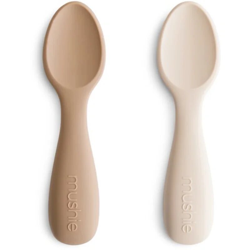 Mushie Toddler Starter Spoons linguriță Natural/ Shifting Sand 12m+ 2 buc