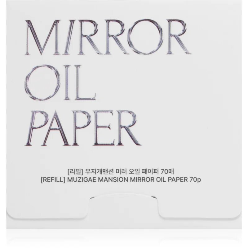 MUZIGAE MANSION Mirror Oil Paper Refill foițe cu efect matifiant rezervă 70 buc