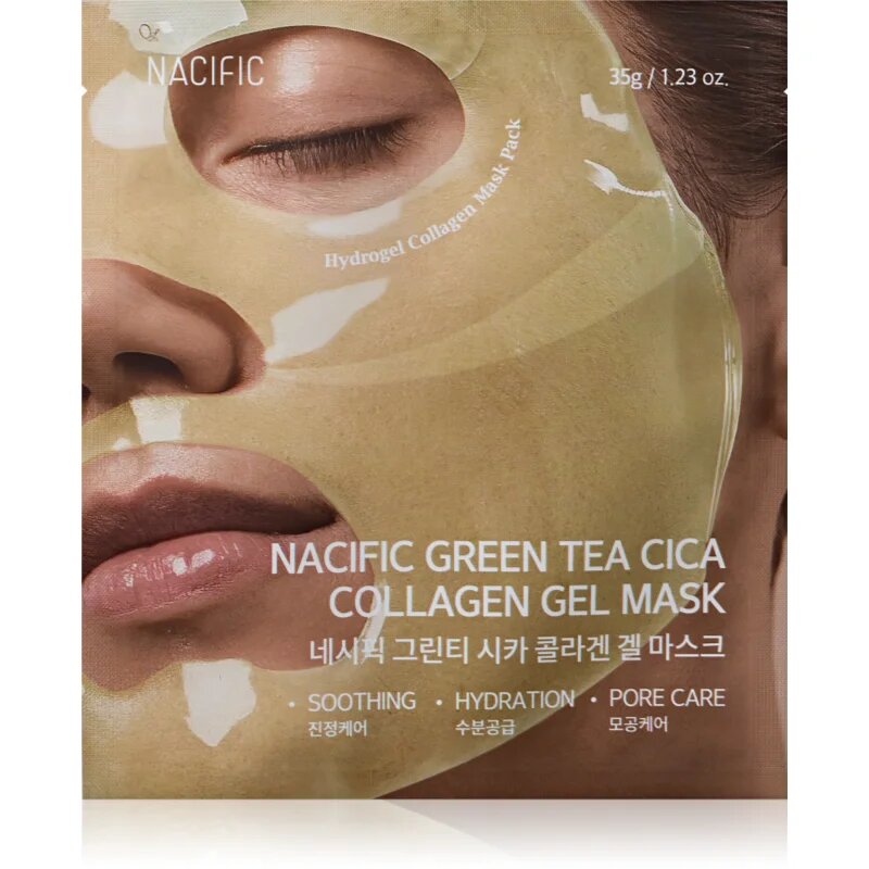 Nacific Green Tea Collagen Gel Mask masca pentru albirea tenului cu efect de hidratare 1 buc